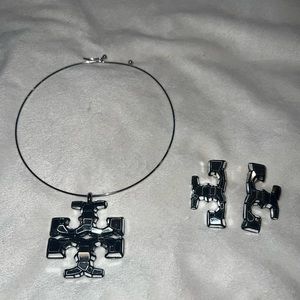 Tory Burch Logo - Detailed Choker and Earrings - BRAND NEW